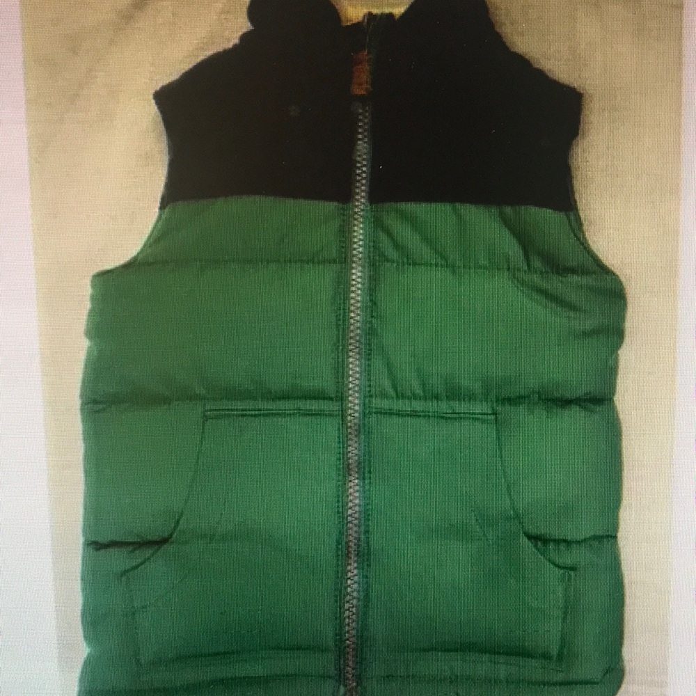 Green and Black Puffer Vest